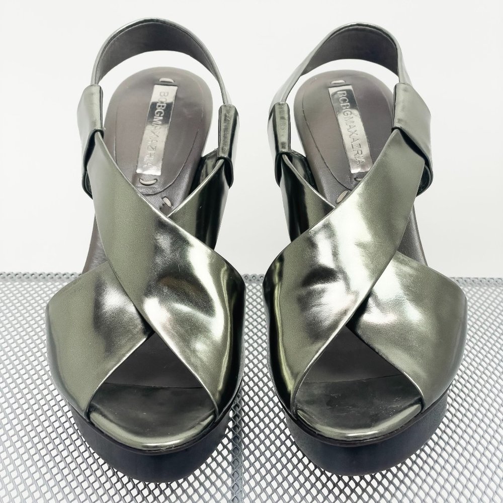 BCBGMAXAZRIA Wood Heel Charcoal Size 7